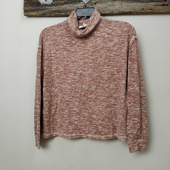 Universal Thread Rust Marled Turtleneck Sweater | Cozy Boho Fall Knit Pullover | - Picture 2 of 5